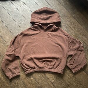 Brown Zara cropped hoodie